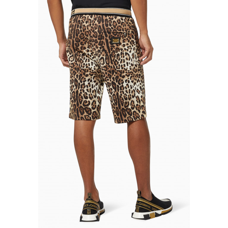 Dolce & Gabbana - Leopard Sweat Shorts in Cotton Jersey