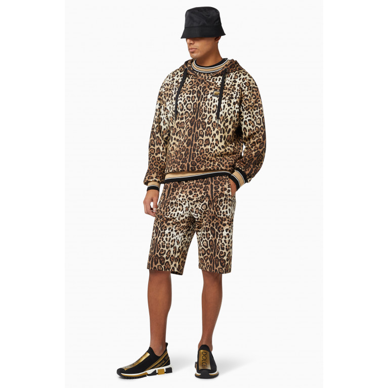Dolce & Gabbana - Leopard Sweat Shorts in Cotton Jersey