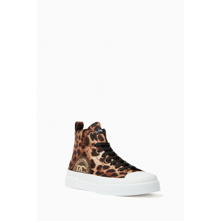 Dolce & Gabbana - Portofino Light Mid-top Sneakers with Leopard Print