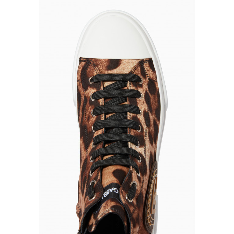 Dolce & Gabbana - Portofino Light Mid-top Sneakers with Leopard Print