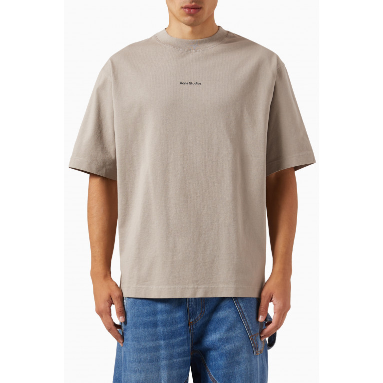 Acne Studios - Logo Crewneck T-shirt in Organic Cotton Jersey Neutral
