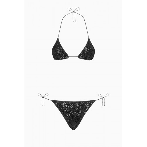 Oséree - Paillettes Microkini Bikini Set Black