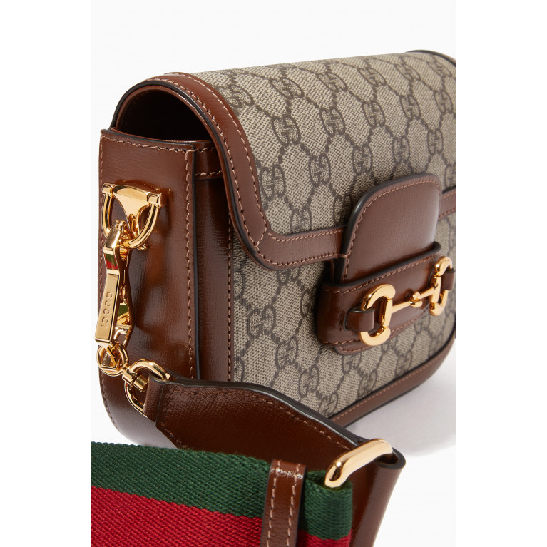 Gucci - Mini Gucci 1955 Horsebit Shoulder Bag in GG Supreme Canvas Brown