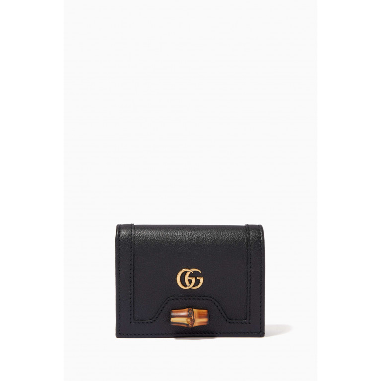 Gucci - Gucci Diana Card Case Wallet in Leather Black