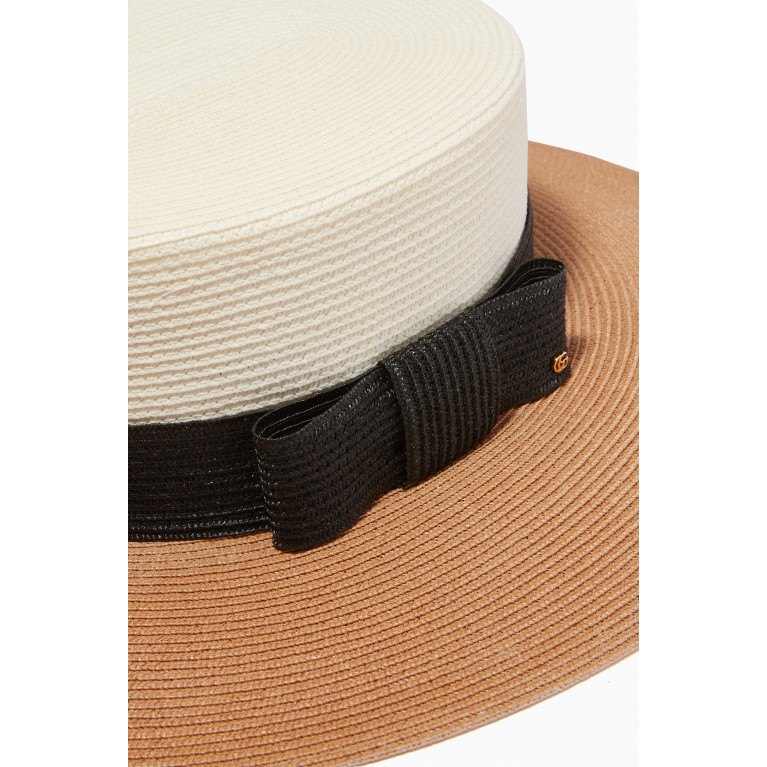 Gucci - Wide Brim Bow Hat in Straw Fabric
