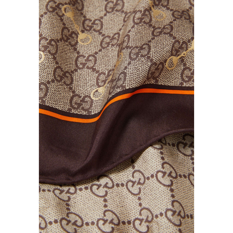 Gucci - GG & Horsebit Print Scarf in Silk