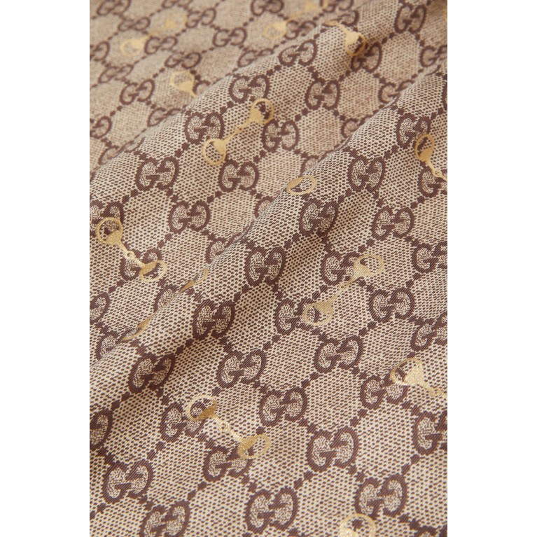 Gucci - GG & Horsebit Print Scarf in Silk