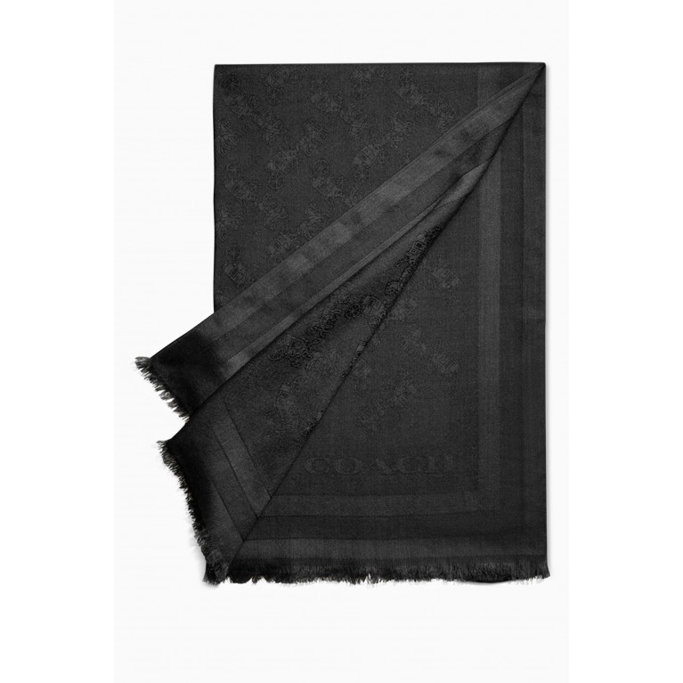 Coach - Stole in Horse & Carriage Jacquard Black