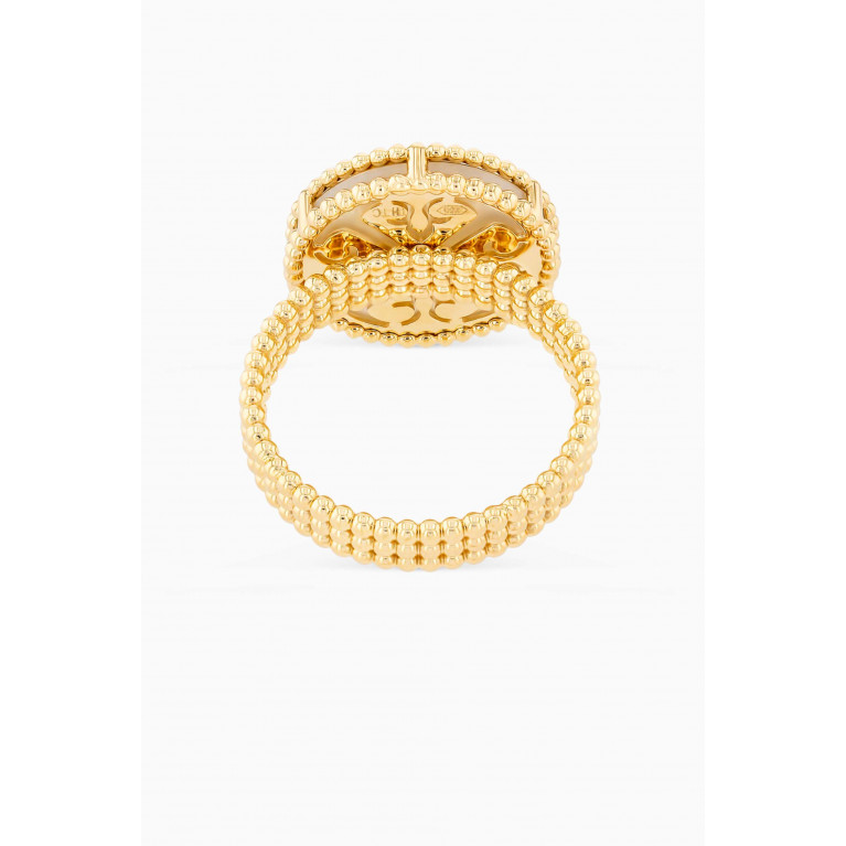 Damas - Lace Ring with Diamonds & Mother of Pearl in 18kt Yellow Gold