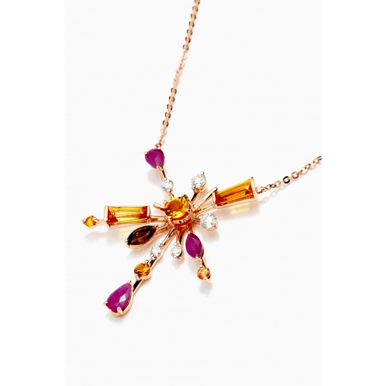 Damas - Fireworks Fountain Precious Necklace in 18kt Rose Gold