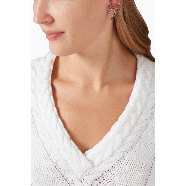 Damas - Fireworks Flare Precious Stud Earrings in 18kt Rose Gold