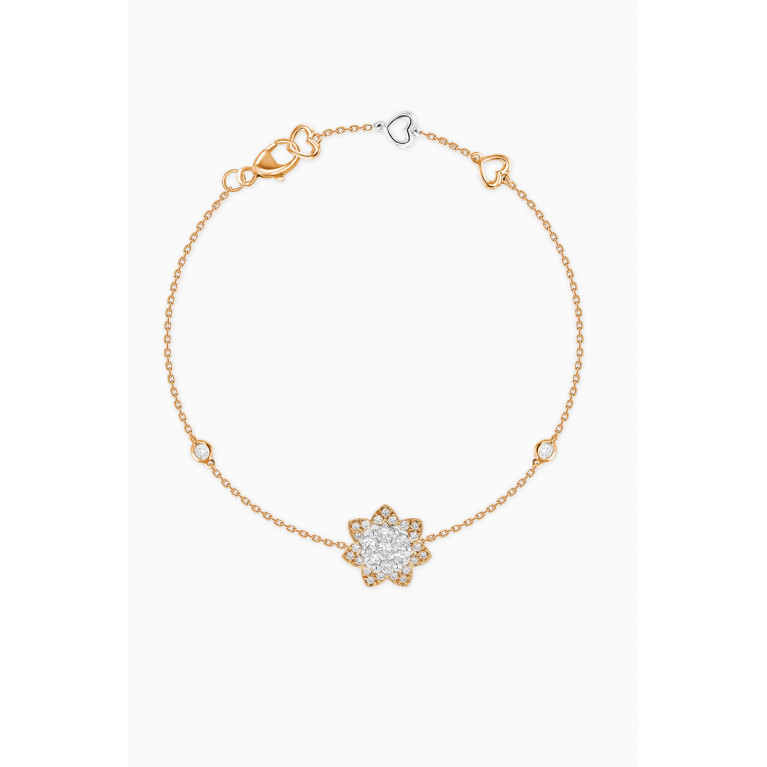 Damas - Heart to Heart Star Flower with Diamonds in 18kt Gold Yellow