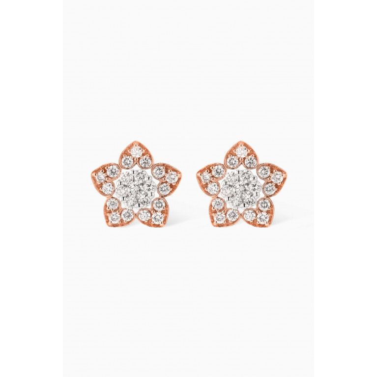Damas - Heart to Heart Star Earrings with Diamonds in 18kt Gold White