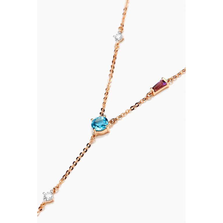 Damas - Fireworks Aerial Semi Precious Y Necklace in 18kt Rose Gold