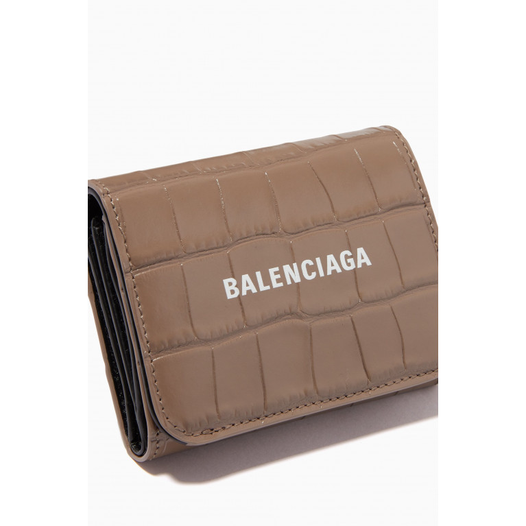 Balenciaga - Cash Mini Wallet in Shiny Crocodile Embossed Calfskin