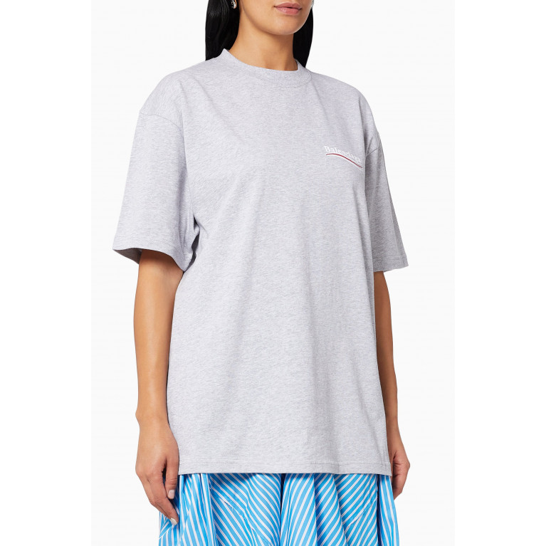 Balenciaga - Political Campaign Large Fit T-shirt in Organic Vintage Jersey Grey