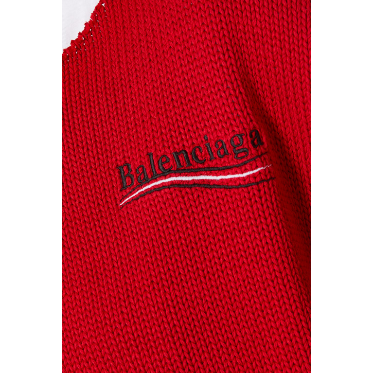 Balenciaga - Political Campaign Destroyed Hoodie in Cotton Knit Red