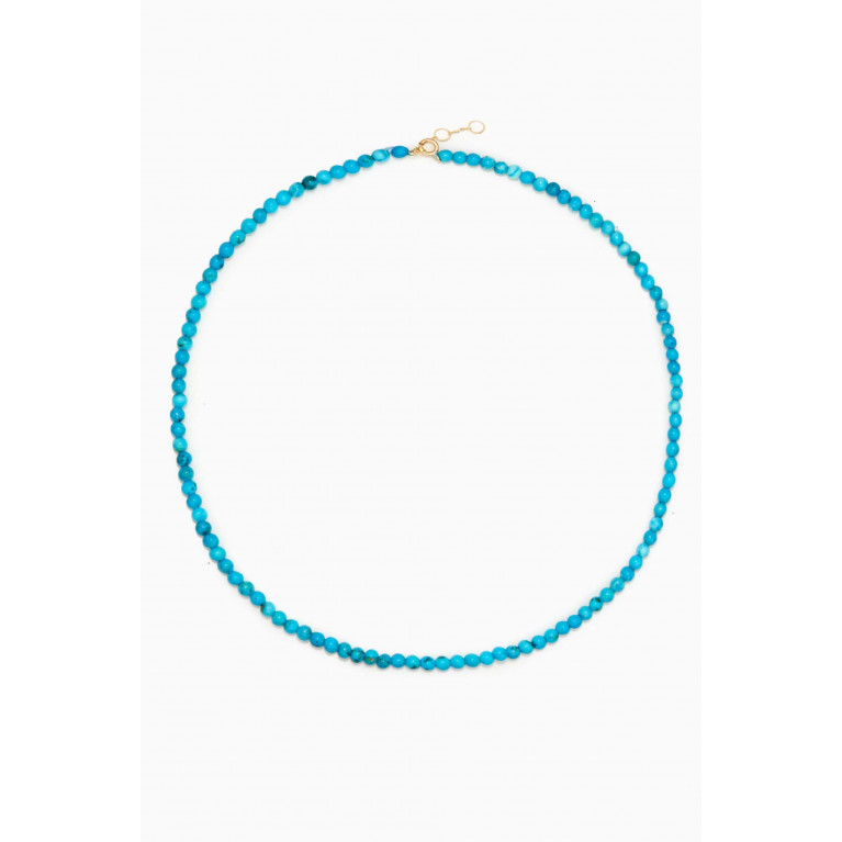 Le Petit Chato - Turquoise Beads Choker in 18kt Yellow Gold