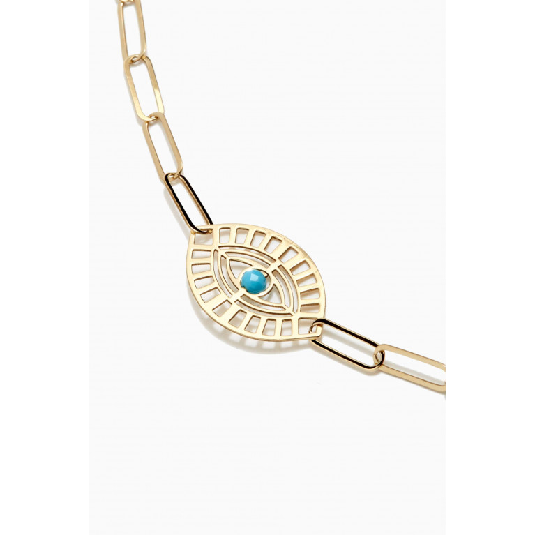 Le Petit Chato - Eye Choker with Turquoise in 18kt Yellow Gold