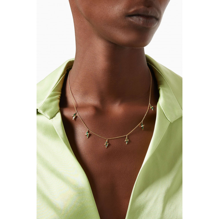 Charmaleena - Multi Energy Necklace in 18kt Yellow Gold