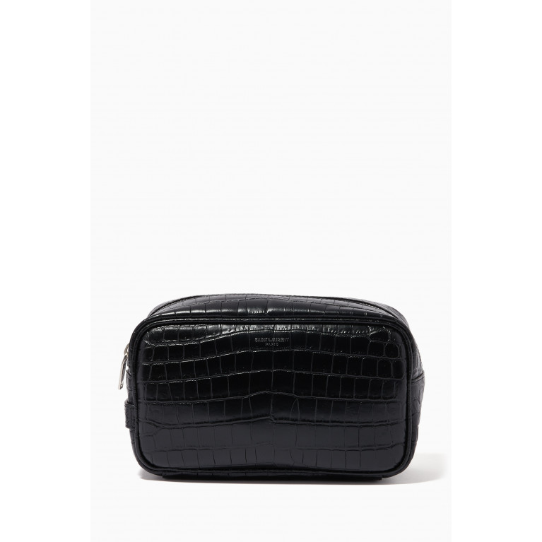 Saint Laurent - Small Grooming Case in Crocodile-embossed Matte Leather