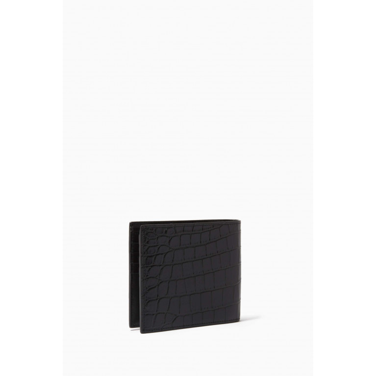 Saint Laurent - Tiny Monogram East/West Wallet in Crocodile-embossed Leather