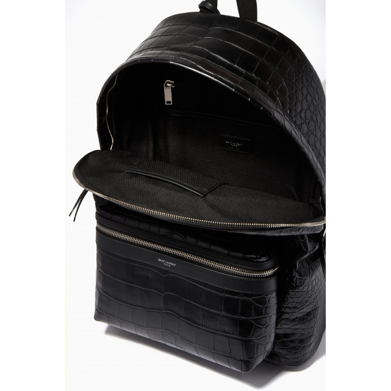 Saint Laurent - City Backpack in Croc-embossed Calfskin
