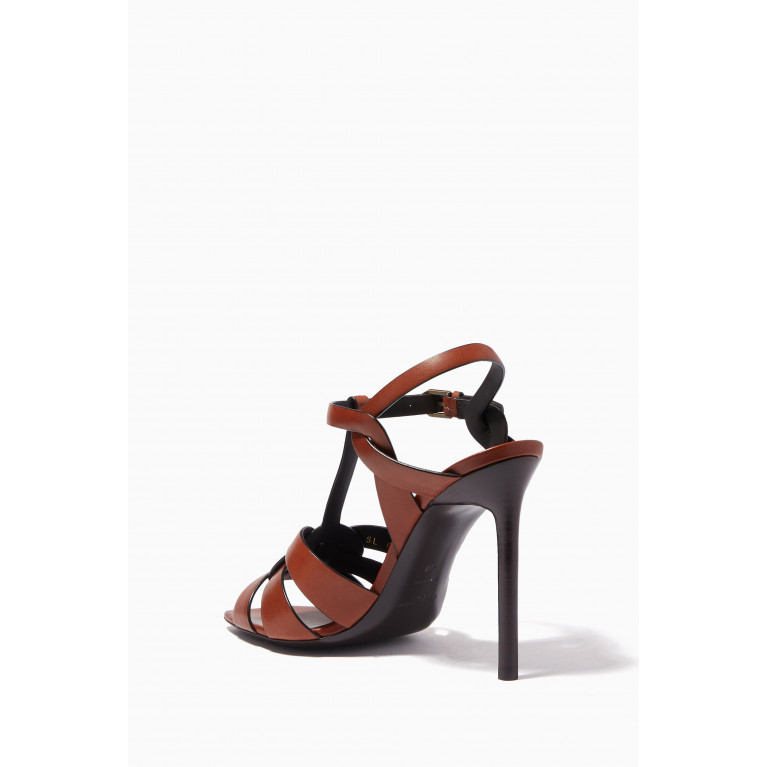 Saint Laurent - Tribute 105 Sandals in Smooth Leather Brown