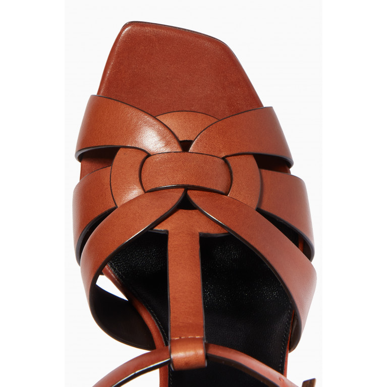 Saint Laurent - Tribute 105 Sandals in Smooth Leather Brown