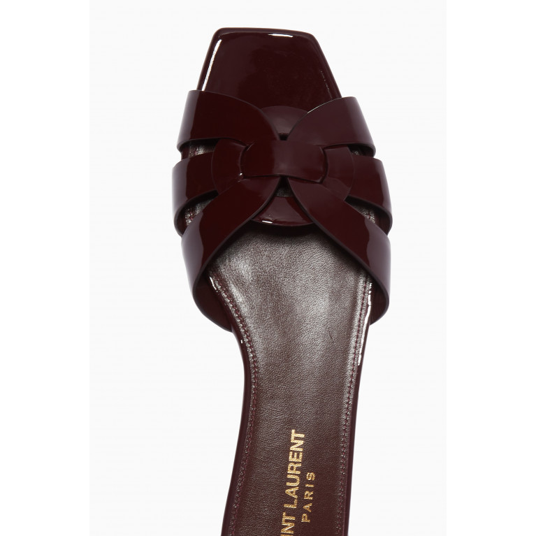 Saint Laurent - Tribute Flat Sandals in Patent Leather