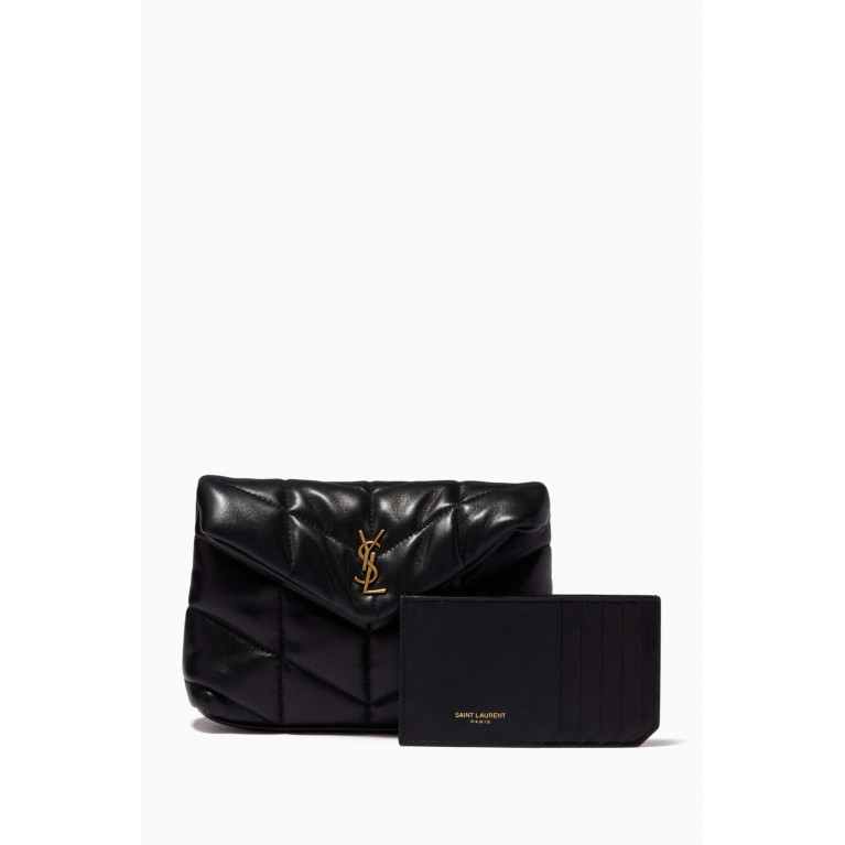 Saint Laurent - Puffer Small Pouch in Quilted Leather Black