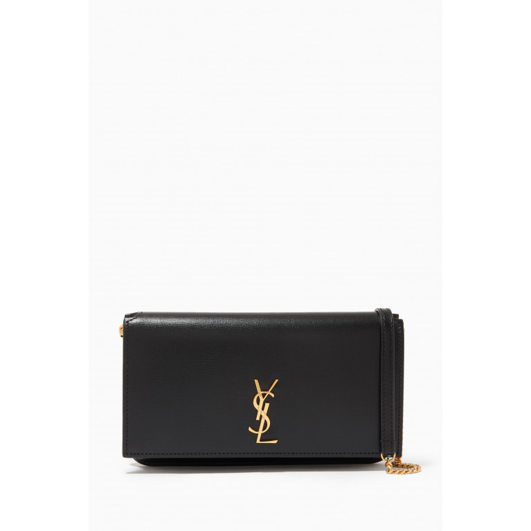 Saint Laurent - Cassandre Phone Holder with Strap in Smooth Leather