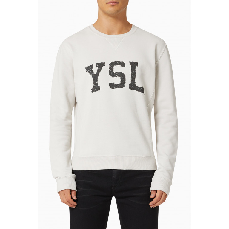 Saint Laurent - YSL Sweatshirt in Cotton Jersey