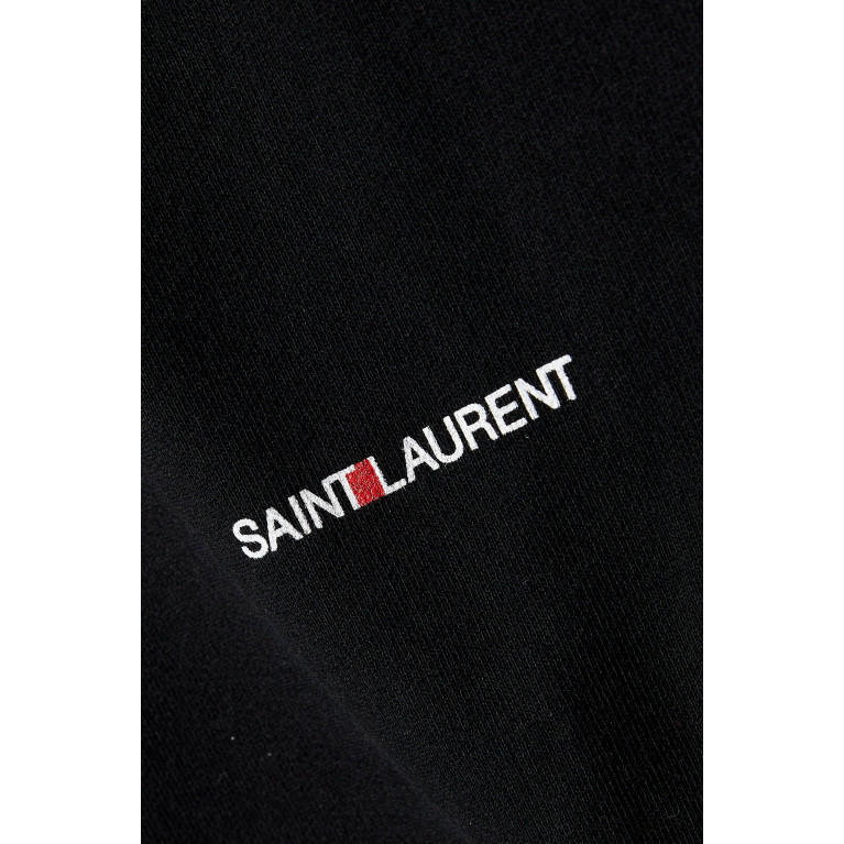 Saint Laurent - Rive Gauche Logo-print Hoodie in French Terry White