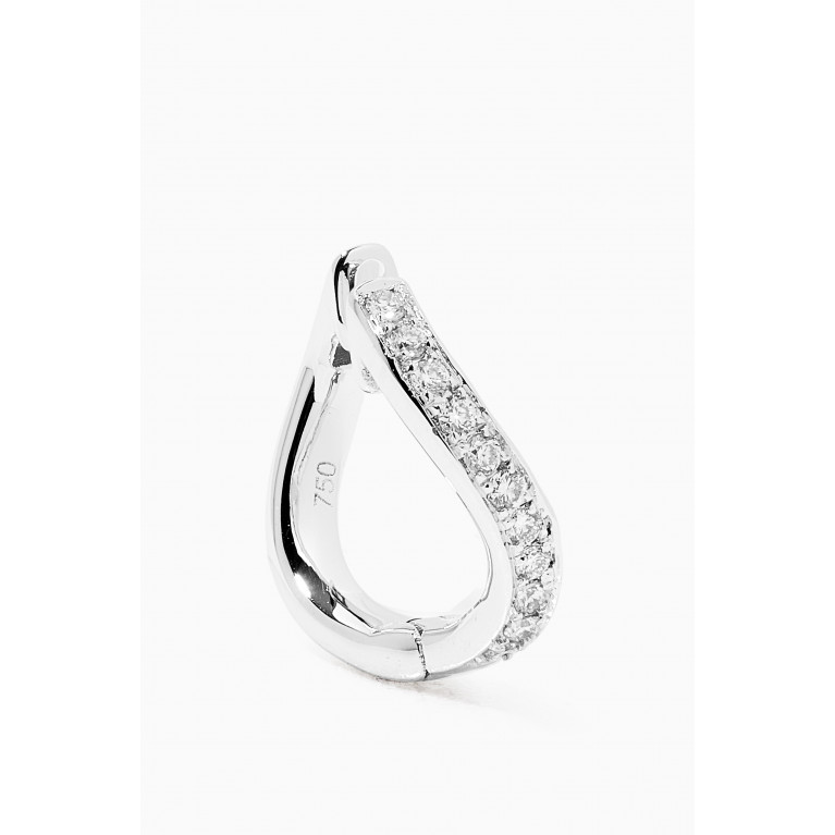 HIBA JABER - Mini Infinity Hoops with Diamonds in 18kt White Gold