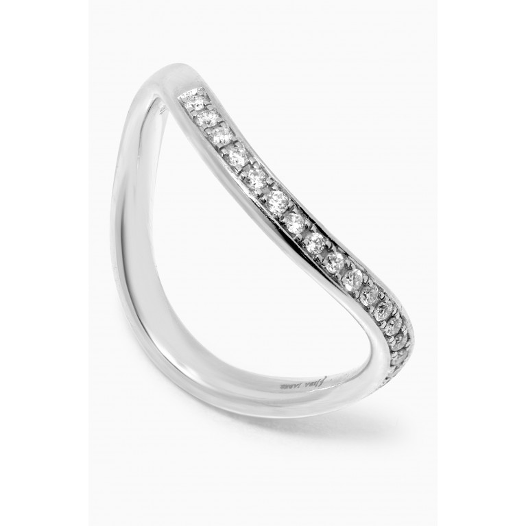 HIBA JABER - Infinity Band Ring with Diamonds in 18kt White Gold