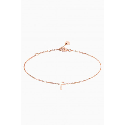 HIBA JABER - "M" Letter Bracelet with Enamel in 18kt Rose Gold
