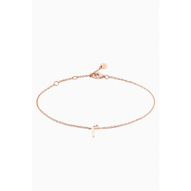 HIBA JABER - "M" Letter Bracelet with Enamel in 18kt Rose Gold
