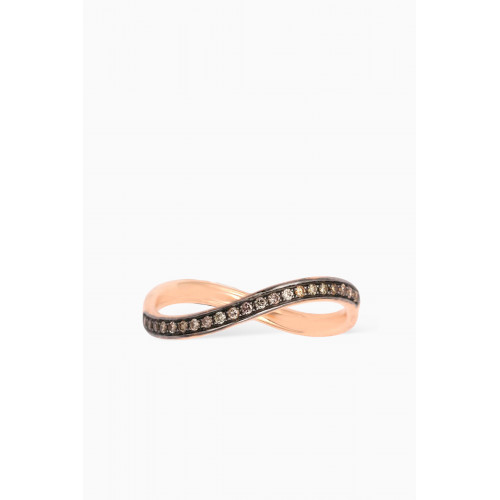HIBA JABER - Infinity Band Ring with Diamonds in 18kt Rose Gold