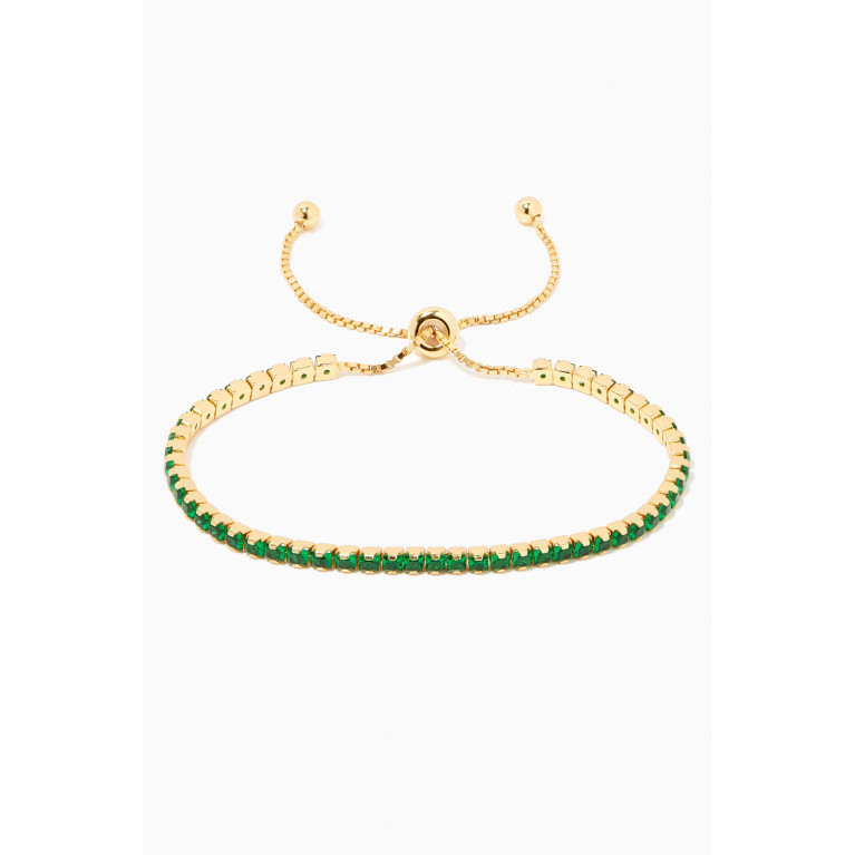 Tai Jewelry - Pavé Bolo Tennis Bracelet Green