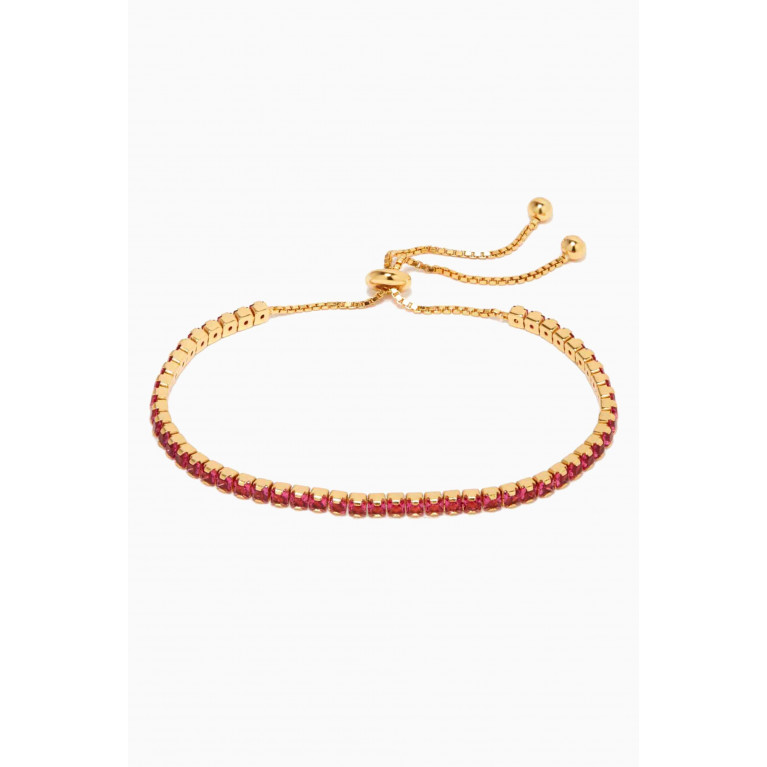 Tai Jewelry - Pavé Bolo Tennis Bracelet Pink