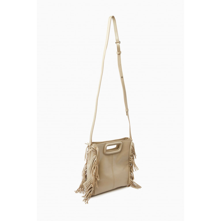 Maje - M Bag in Smooth Leather Neutral