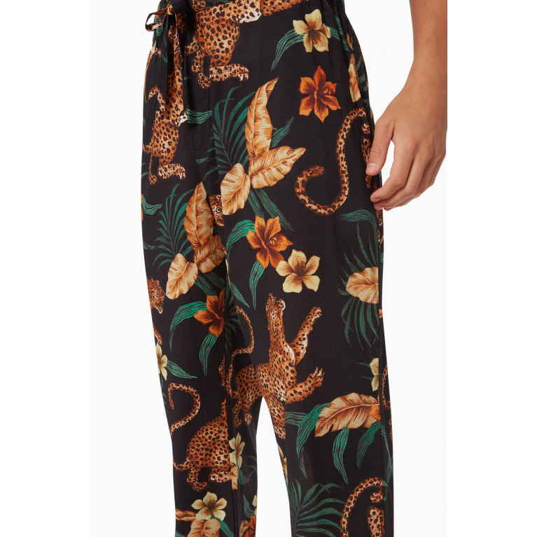 Desmond & Dempsey - Pyjama Pants in Soleia Leopard Print Cotton