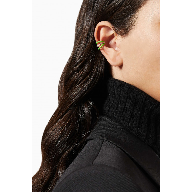Yvonne Leon - 3-Wire Single Ear Cuff with Diamonds in 18kt Yellow Gold