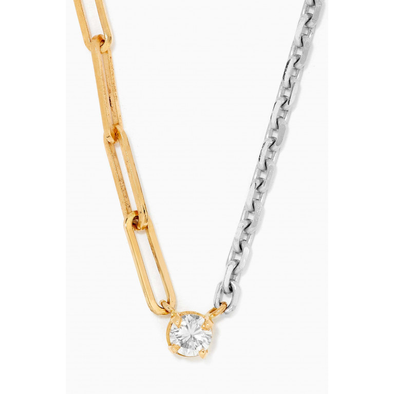 Yvonne Leon - Solitaire Necklace with Round Diamond in 18kt Yellow & White Gold