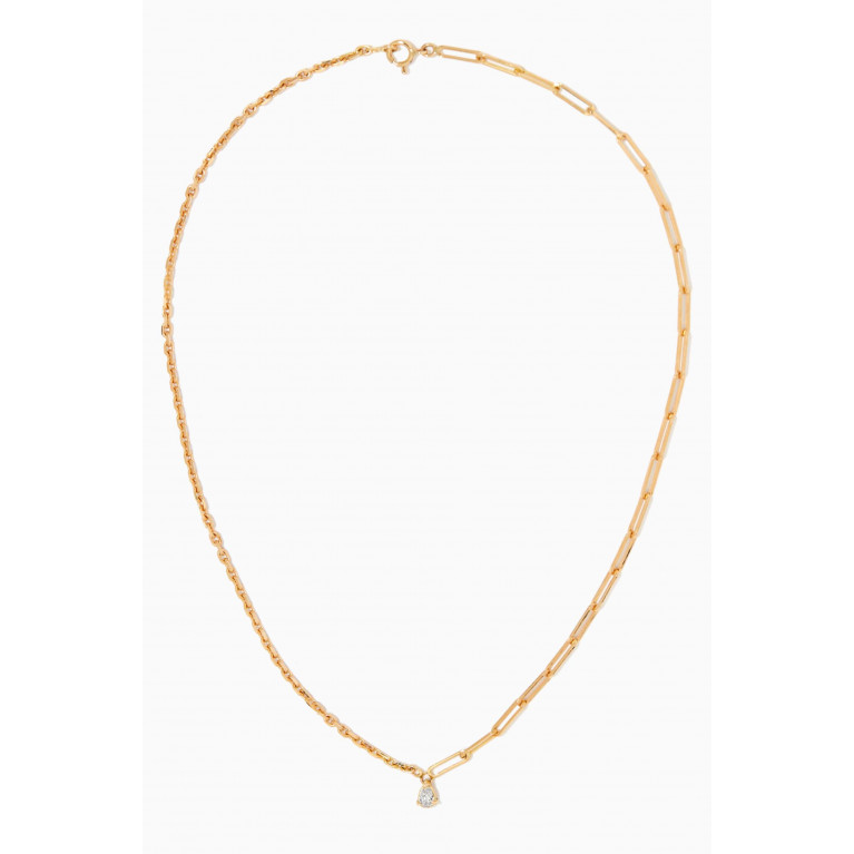 Yvonne Leon - Solitaire Necklace with Pear Diamond in 18kt Yellow Gold