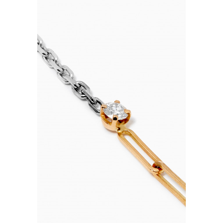 Yvonne Leon - Solitaire Bracelet with Round Diamond in 18kt Yellow & White Gold