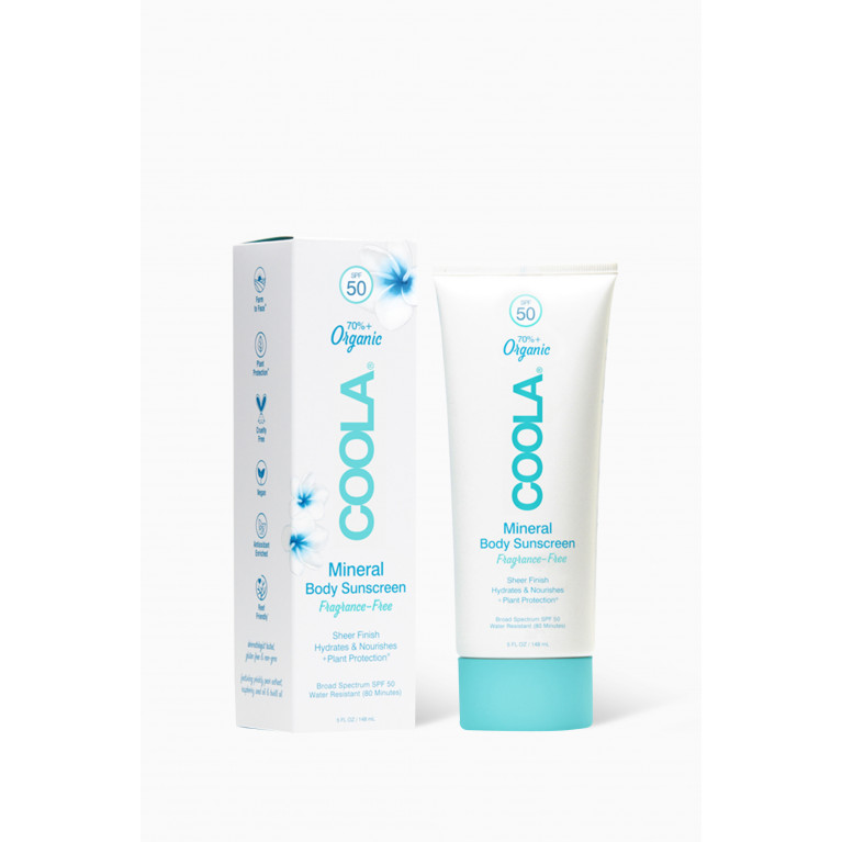 Coola - Mineral Body Organic Sunscreen Lotion SPF50 – Fragrance-Free, 148ml