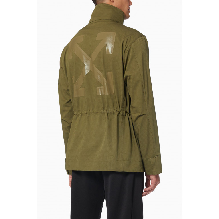 Off-White - Arrows Field Jacket in Cotton Gabardine Green