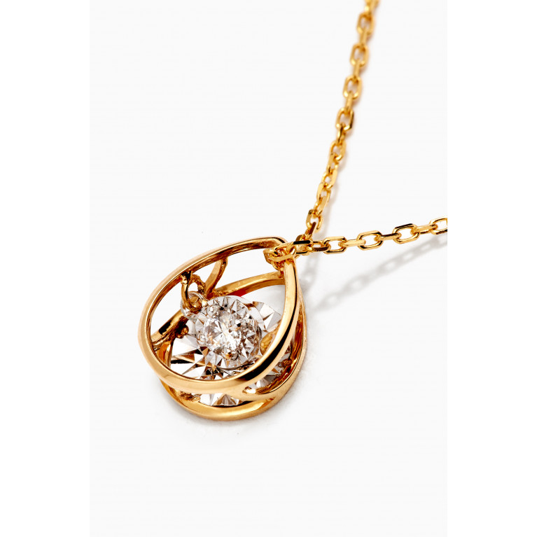 M's Gems - Eva Twirling Diamond Pendant Necklace in 18kt Yellow Gold